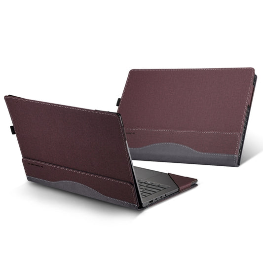 For HP Envy X360 14 inch 14-fa 2024 Leather Laptop Shockproof Protective Case(Wine Red) - Screen & Keyboard Cover by buy2fix | Online Shopping UK | buy2fix