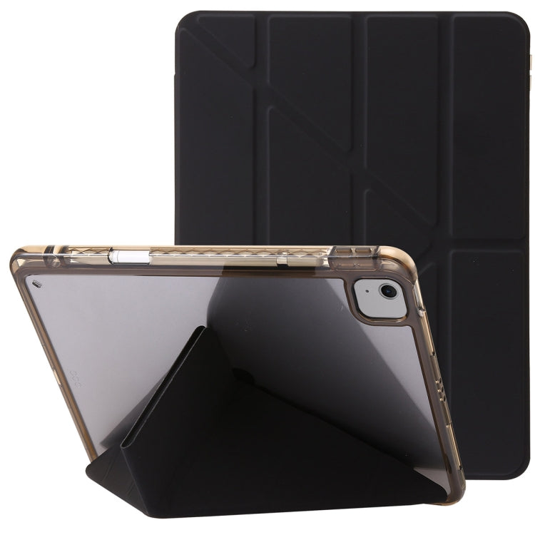 For iPad Air 13 2024 Clear Acrylic Deformation Leather Tablet Case(Black) - iPad Air 13 2024 Cases by buy2fix | Online Shopping UK | buy2fix