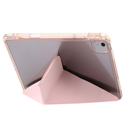 For iPad Air 11 2024 Clear Acrylic Deformation Leather Tablet Case(Pink) - iPad Air 11 2024 Cases by buy2fix | Online Shopping UK | buy2fix