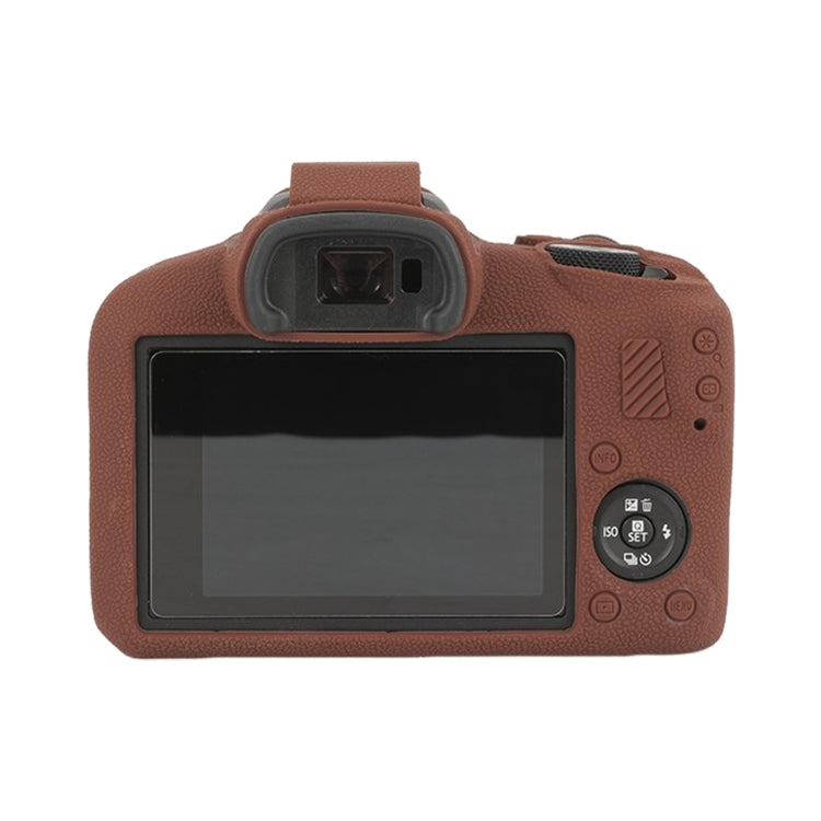 For Canon EOS R100 Litchi Texture Soft Silicone Protective Case(Coffee) - Protective Case by buy2fix | Online Shopping UK | buy2fix