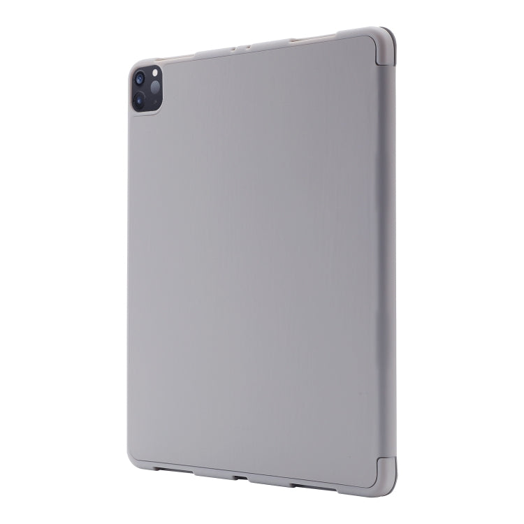 For iPad Pro 13 2024 Skin Feel Tri-fold Leather Tablet Case with Pen Slot(Grey) - iPad Pro 13 2024 Cases by buy2fix | Online Shopping UK | buy2fix