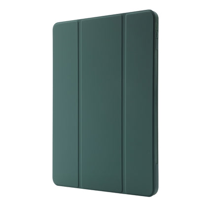 For iPad Air 11 2024 Skin Feel Tri-fold Leather Tablet Case with Pen Slot(Dark Green) - iPad Air 11 2024 Cases by buy2fix | Online Shopping UK | buy2fix