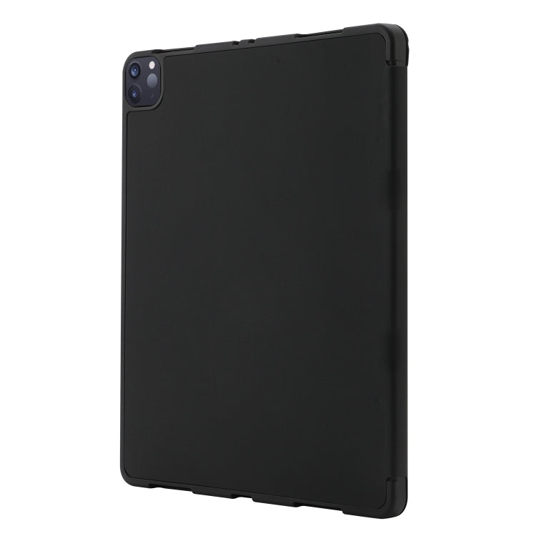 For iPad Air 13 2024 Skin Feel Tri-fold Leather Tablet Case with Pen Slot(Black) - iPad Air 13 2024 Cases by buy2fix | Online Shopping UK | buy2fix