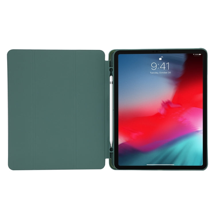 For iPad Air 11 2024 Skin Feel Tri-fold Leather Tablet Case with Pen Slot(Matcha Green) - iPad Air 11 2024 Cases by buy2fix | Online Shopping UK | buy2fix