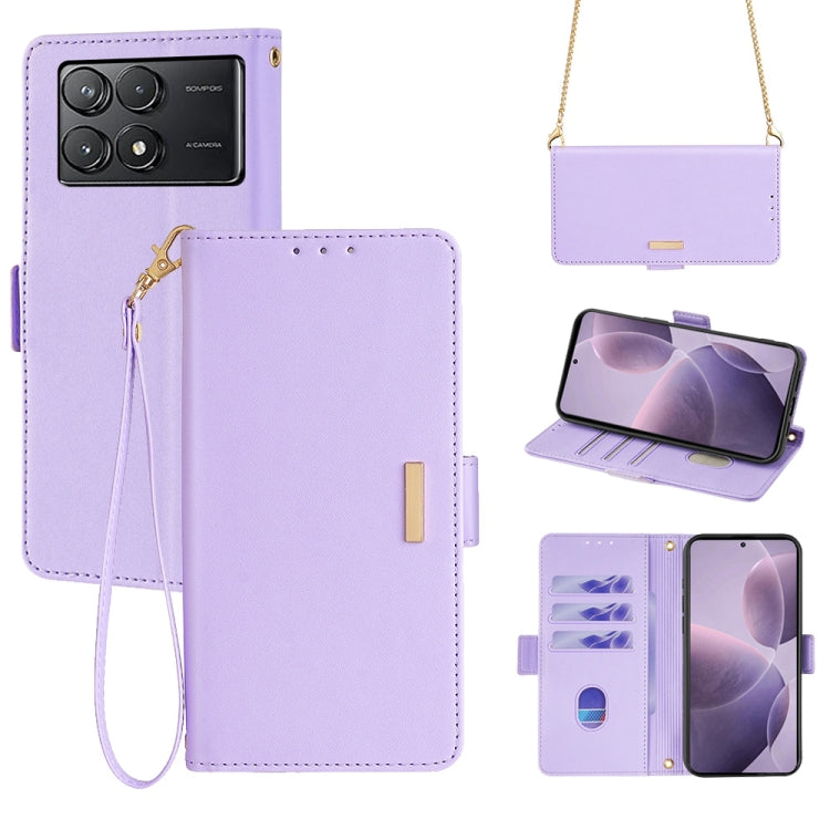 For Xiaomi Redmi K70 5G / K70 Pro 5G Crossbody Chain Leather Phone Case(Purple) - K70 Pro Cases by buy2fix | Online Shopping UK | buy2fix