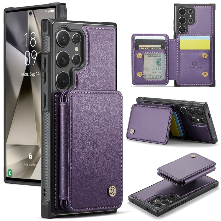 For Samsung Galaxy S24 Ultra 5G JEEHOOD J05 Business Magnetic Style RFID Leather Phone Case(Purple) - Galaxy S24 Ultra 5G Cases by JEEHOOD | Online Shopping UK | buy2fix