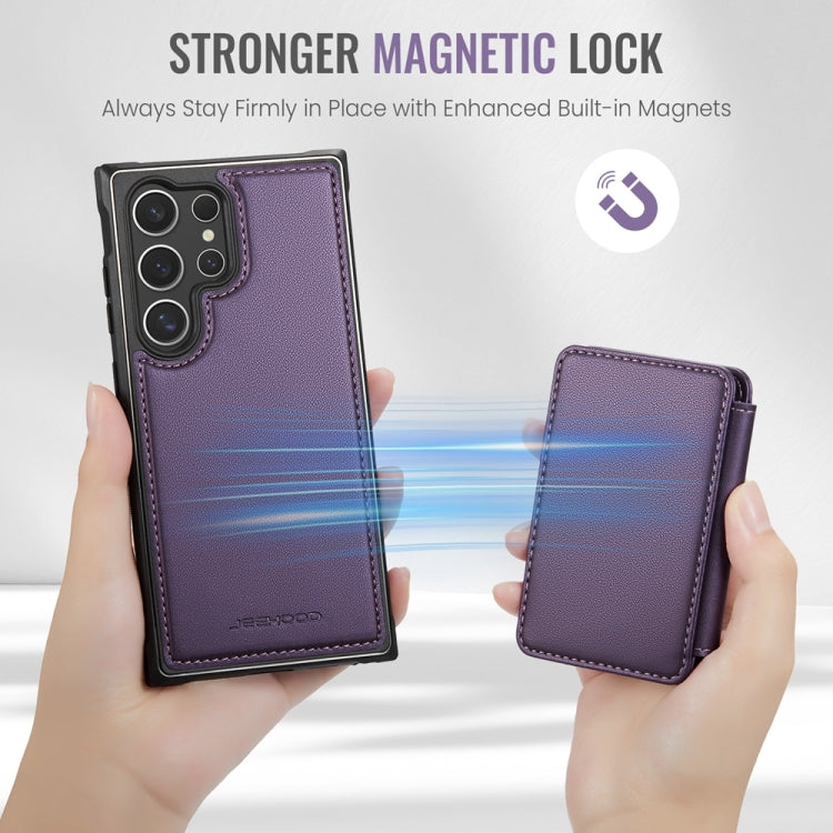 For Samsung Galaxy S24 Ultra 5G JEEHOOD J05 Business Magnetic Style RFID Leather Phone Case(Purple) - Galaxy S24 Ultra 5G Cases by JEEHOOD | Online Shopping UK | buy2fix