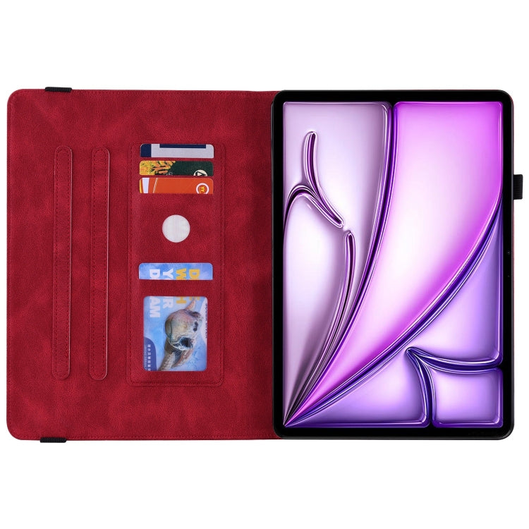 For iPad Air 11 2024 Butterfly Flower Embossed Leather Tablet Case(Red) - iPad Air 11 2025 / 2024 Cases by buy2fix | Online Shopping UK | buy2fix