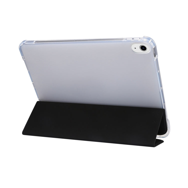 For iPad Air 11 2024 3-folding Electric Pressed Skin Texture Leather Tablet Case(Black) - iPad Air 11 2024 Cases by buy2fix | Online Shopping UK | buy2fix