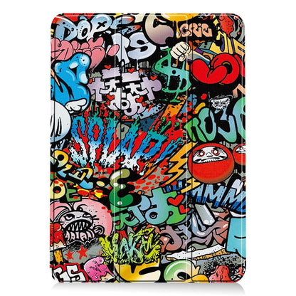 For iPad Air 13 2024 Custer Painted 3-Fold Holder Smart Leather Tablet Case(Graffiti) - iPad Air 13 2024 Cases by buy2fix | Online Shopping UK | buy2fix