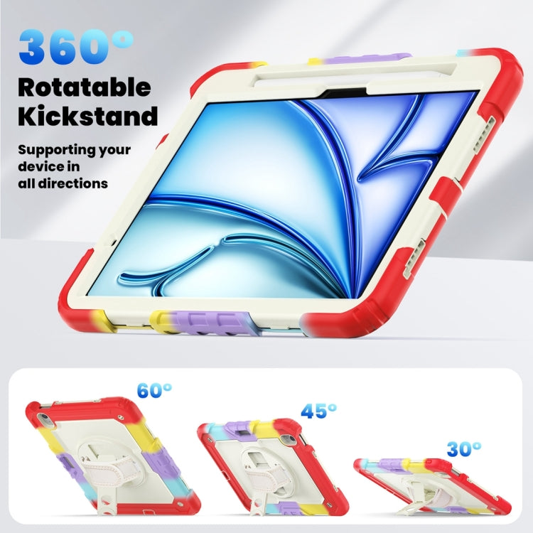 For iPad Air 11 2024 Silicone + PC Tablet Protective Case(Rainbow Red) - iPad Air 11 2024 Cases by buy2fix | Online Shopping UK | buy2fix