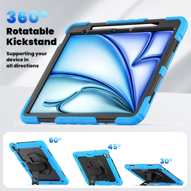 For iPad Air 13 2024 Silicone + PC Tablet Protective Case(Black+Light Blue) - iPad Air 13 2024 Cases by buy2fix | Online Shopping UK | buy2fix