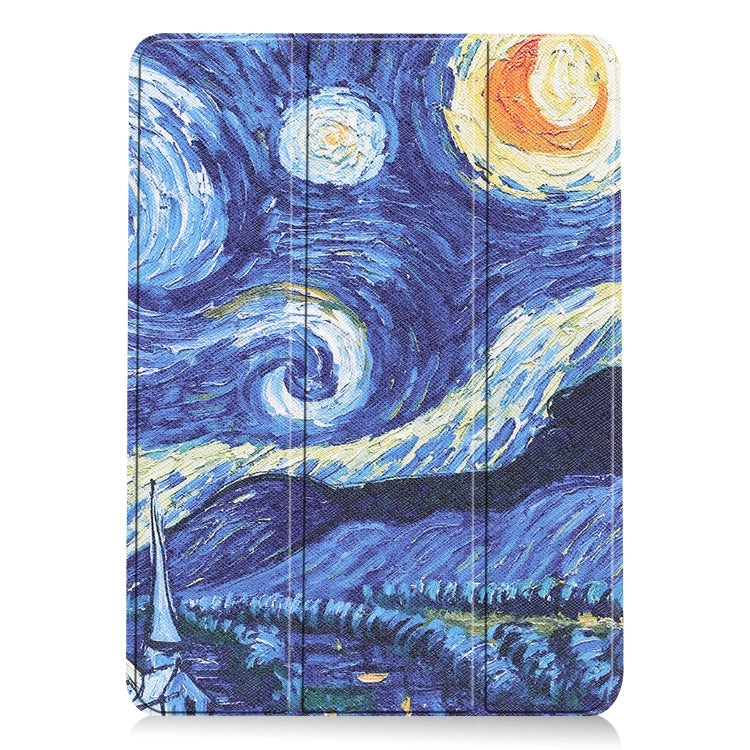 For iPad Air 11 2024 Custer Painted 3-Fold Holder Smart Leather Tablet Case(Starry Sky) - iPad Air 11 2024 Cases by buy2fix | Online Shopping UK | buy2fix