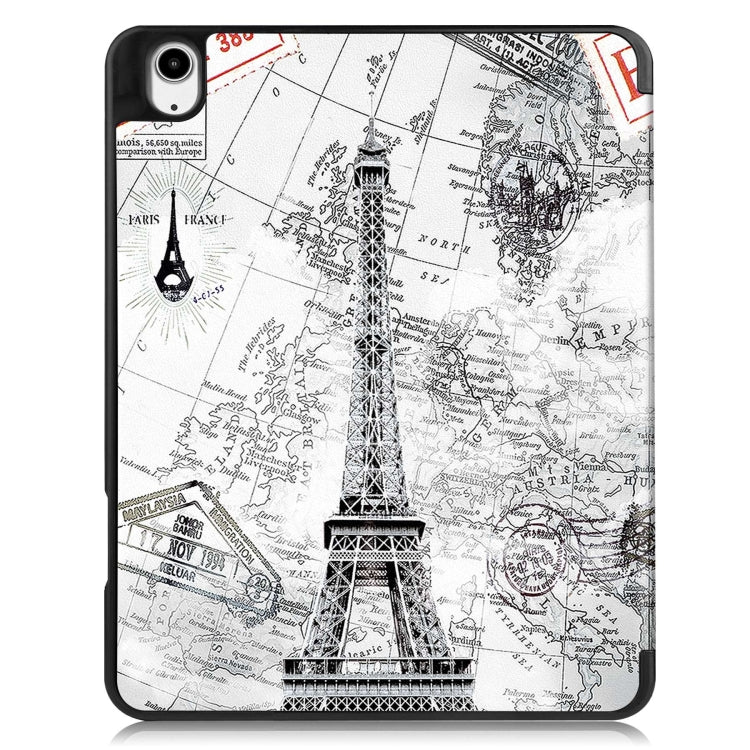 For iPad Air 13 2024 Custer Painted 3-Fold Holder Smart Leather Tablet Case with Pen Tray(Eiffel Tower) - iPad Air 13 2024 Cases by buy2fix | Online Shopping UK | buy2fix