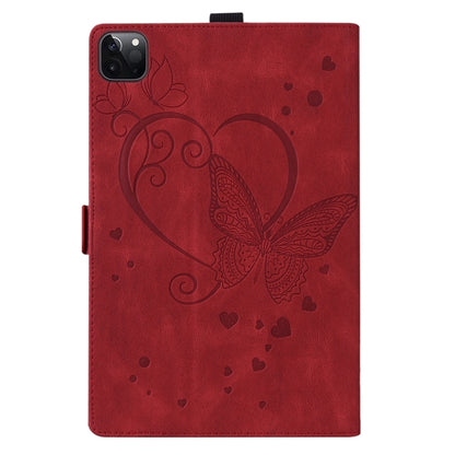 For iPad Pro 13 2024 Love Butterfly Embossed Leather Tablet Case(Red) - iPad Pro 13 2024 Cases by buy2fix | Online Shopping UK | buy2fix