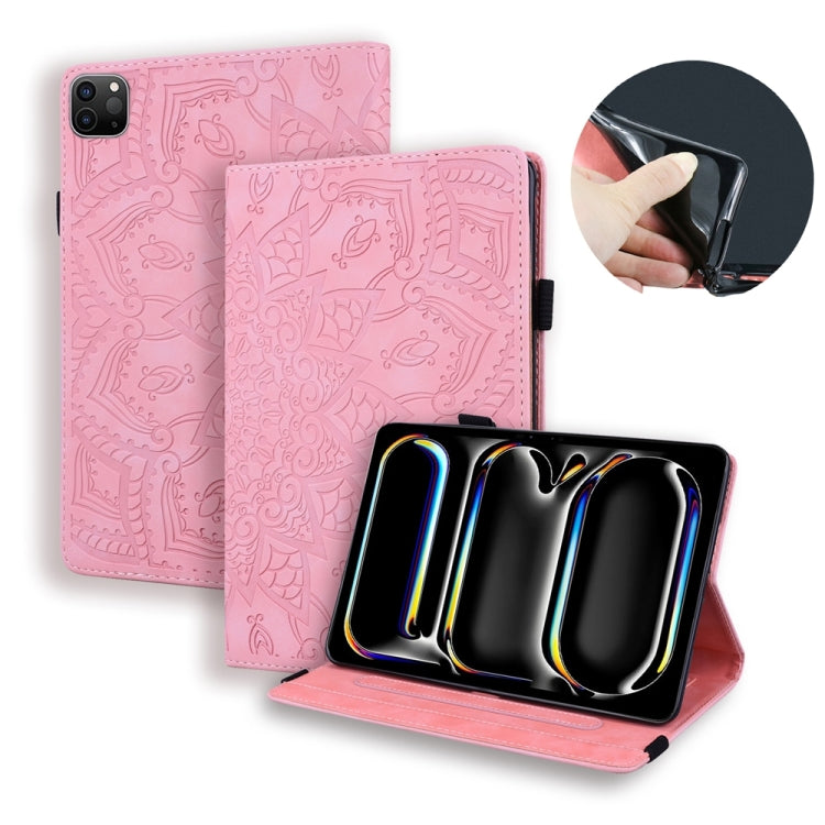 For iPad Pro 11 2024 Calf Texture Embossed Leather Tablet Case(Pink) - iPad Pro 11 2024 Cases by buy2fix | Online Shopping UK | buy2fix