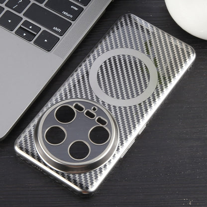 For Xiaomi 14 Ultra 6D Plated Carbon Fiber Clear Magsafe PC Phone Case(Titanium Grey) - 14 Ultra Cases by buy2fix | Online Shopping UK | buy2fix