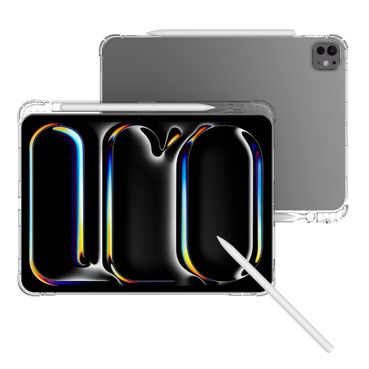 For iPad Pro 11 2024 Highly Transparent TPU Full Thicken Corners Shockproof Protective Case with Pen Slot(Transparent) - iPad Pro 11 2024 Cases by buy2fix | Online Shopping UK | buy2fix