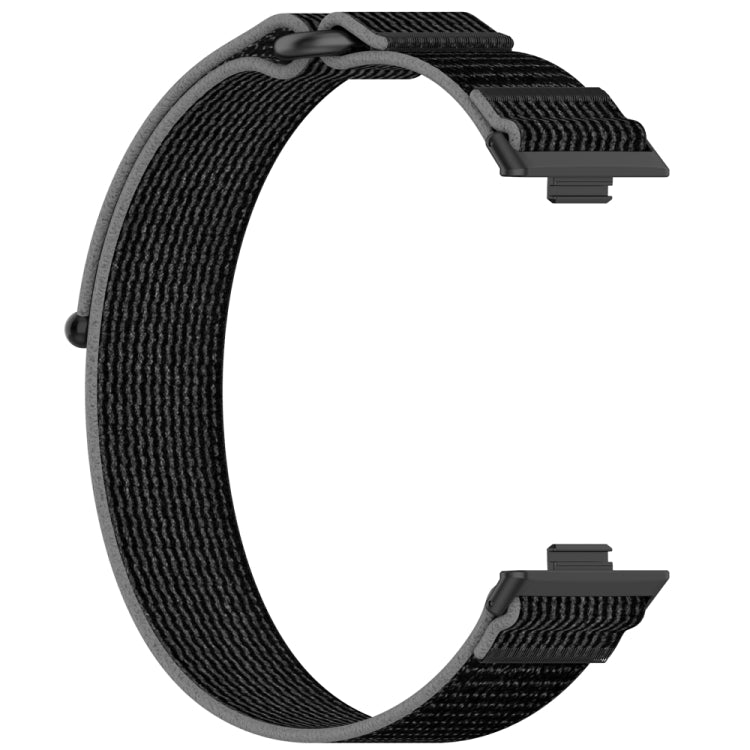 For Huawei Watch Fit3 Loop Nylon Watch Band(Black Grey) - Watch Bands by buy2fix | Online Shopping UK | buy2fix