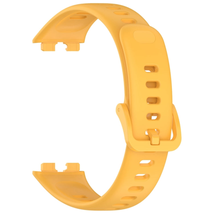 For Huawei Band 9 / 9 NFC / 8 / 8 NFC Nail Button Glossy Silicone Watch Band(Yellow) - Watch Bands by buy2fix | Online Shopping UK | buy2fix