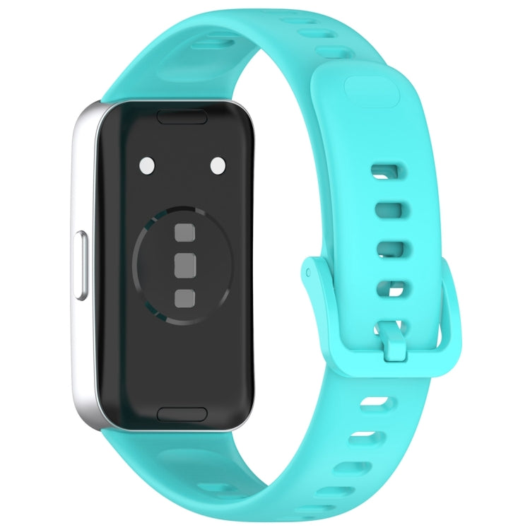 For Huawei Band 9 / 9 NFC / 8 / 8 NFC Nail Button Glossy Silicone Watch Band(Teal) - Watch Bands by buy2fix | Online Shopping UK | buy2fix