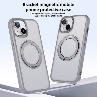 For iPhone 12 Pro MagSafe Holder PC Hybrid TPU Phone Case(Matte Grey) - iPhone 12 / 12 Pro Cases by buy2fix | Online Shopping UK | buy2fix