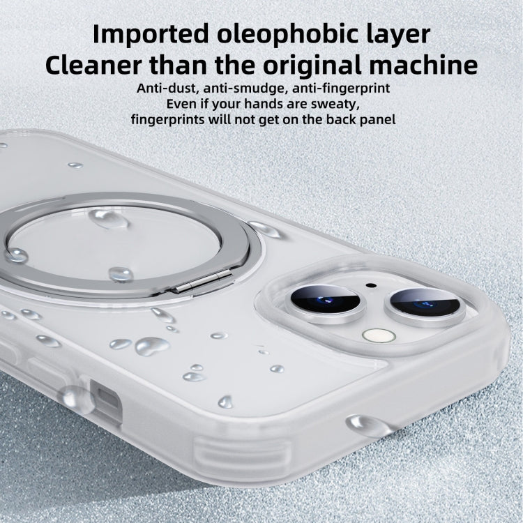 For iPhone 14 Pro Max MagSafe Holder PC Hybrid TPU Phone Case(Transparent White) - iPhone 14 Pro Max Cases by buy2fix | Online Shopping UK | buy2fix