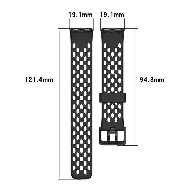 For Huawei Band 9 / 9 NFC / 8 / 8 NFC Hole Style Dual Black Buckle Silicone Watch Band(Black) - Watch Bands by buy2fix | Online Shopping UK | buy2fix