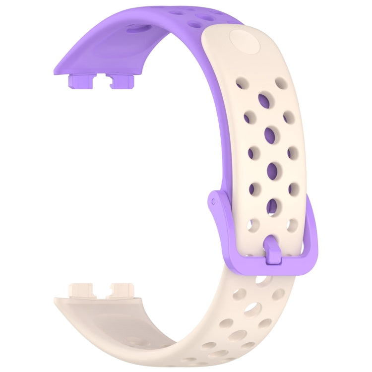 For Huawei Band 9 / 9 NFC / 8 / 8 NFC Round Hole Nail Button Silicone Watch Band(Starlight Purple) - Watch Bands by buy2fix | Online Shopping UK | buy2fix