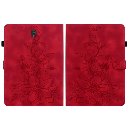 For Samsung Galaxy Tab S4 10.5 SM-T830/T835 Lily Embossed Leather Tablet Case(Red) - Other Galaxy Tab PC by buy2fix | Online Shopping UK | buy2fix