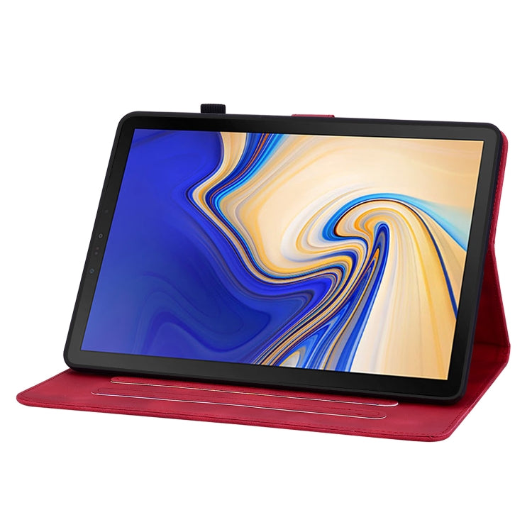 For Samsung Galaxy Tab S4 10.5 SM-T830/T835 Lily Embossed Leather Tablet Case(Red) - Other Galaxy Tab PC by buy2fix | Online Shopping UK | buy2fix