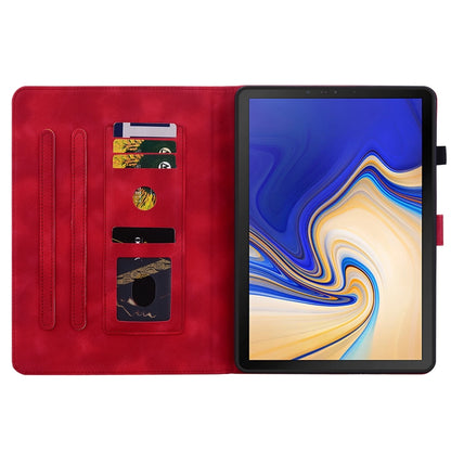 For Samsung Galaxy Tab S4 10.5 SM-T830/T835 Lily Embossed Leather Tablet Case(Red) - Other Galaxy Tab PC by buy2fix | Online Shopping UK | buy2fix