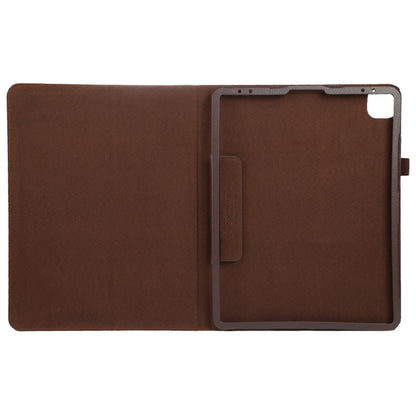 For iPad Pro 13 2024 Litchi Texture Solid Color Leather Tablet Case(Brown) - iPad Pro 13 2024 Cases by buy2fix | Online Shopping UK | buy2fix