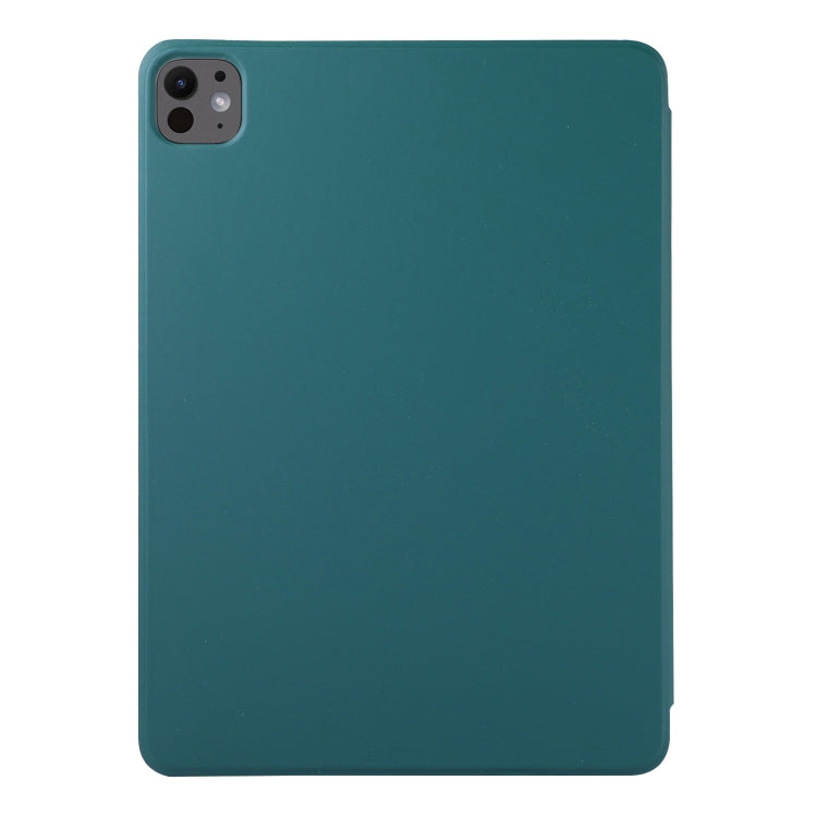 For iPad Pro 11 2024 Double-sided Clip Non-buckle Magnetic PU Smart Tablet Case(Dark Green) - iPad Pro 11 2024 Cases by buy2fix | Online Shopping UK | buy2fix