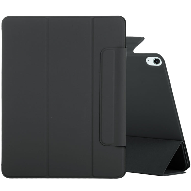 For iPad Air 11 2024 Double-sided Clip Fixed Buckle Magnetic PU Leather Smart Tablet Case(Black) - iPad Air 11 2024 Cases by buy2fix | Online Shopping UK | buy2fix