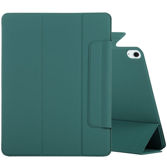 For iPad Air 11 2025 / 2024 Double-sided Clip Fixed Buckle Magnetic PU Leather Smart Tablet Case(Dark Green) - iPad Air 11 2025 / 2024 Cases by buy2fix | Online Shopping UK | buy2fix