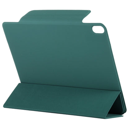 For iPad Air 11 2024 Double-sided Clip Fixed Buckle Magnetic PU Leather Smart Tablet Case(Dark Green) - iPad Air 11 2024 Cases by buy2fix | Online Shopping UK | buy2fix