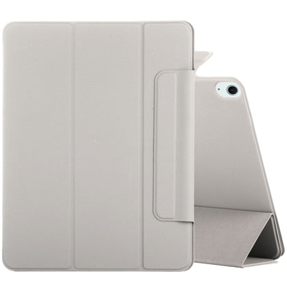 For iPad Air 13 2024 Double-sided Clip Fixed Buckle Magnetic PU Leather Smart Tablet Case(Grey) - iPad Air 13 2024 Cases by buy2fix | Online Shopping UK | buy2fix