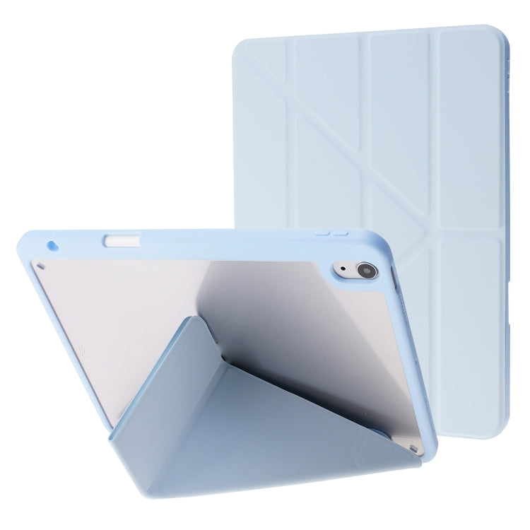 For iPad Air 11 2024 Deformation Transparent Acrylic Leather Tablet Case(Light Blue) - iPad Air 11 2024 Cases by buy2fix | Online Shopping UK | buy2fix