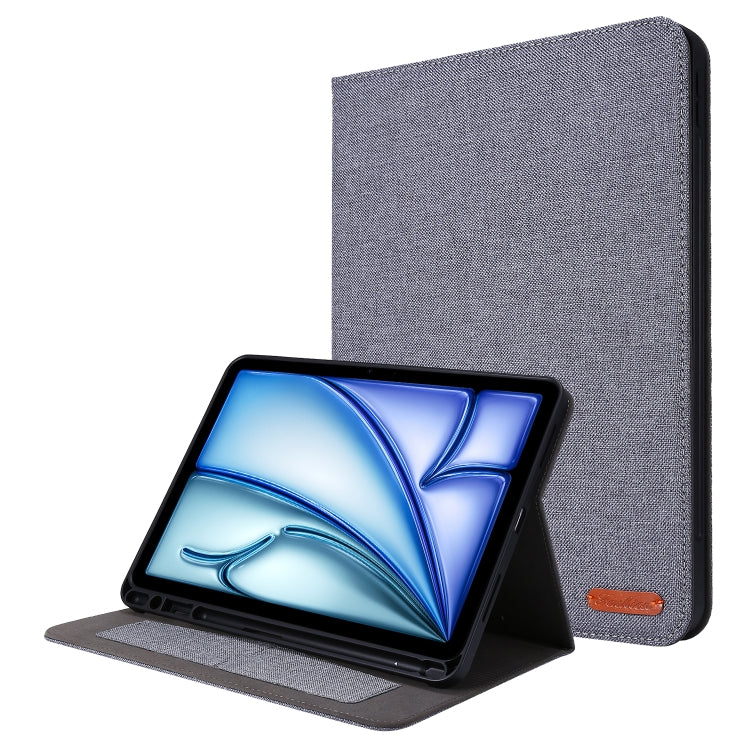 For iPad Air 13 2024 Fabric Leather Tablet Case(Grey) - iPad Air 13 2024 Cases by buy2fix | Online Shopping UK | buy2fix