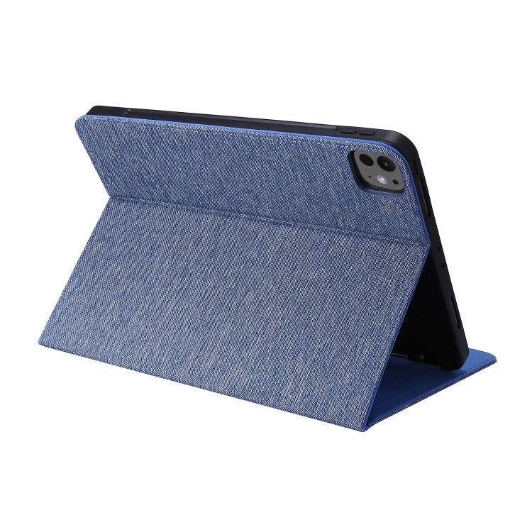 For iPad Pro 13 2024 Fabric Leather Tablet Case(Blue) - iPad Pro 13 2024 Cases by buy2fix | Online Shopping UK | buy2fix