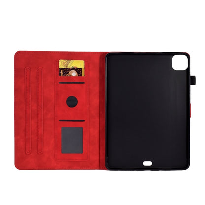 For iPad Pro 11 2024 Embossed Smile Smart Leather Tablet Case(Red) - iPad Pro 11 2024 Cases by buy2fix | Online Shopping UK | buy2fix