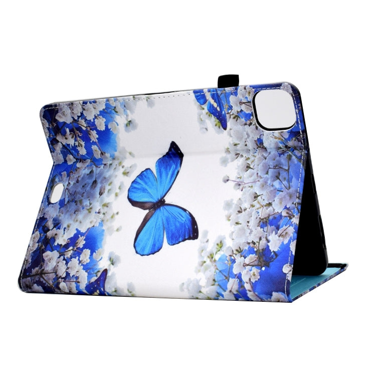 For iPad Pro 11 2024 Painted Elastic Band Smart Leather Tablet Case(Flower Butterfly) - iPad Pro 11 2024 Cases by buy2fix | Online Shopping UK | buy2fix