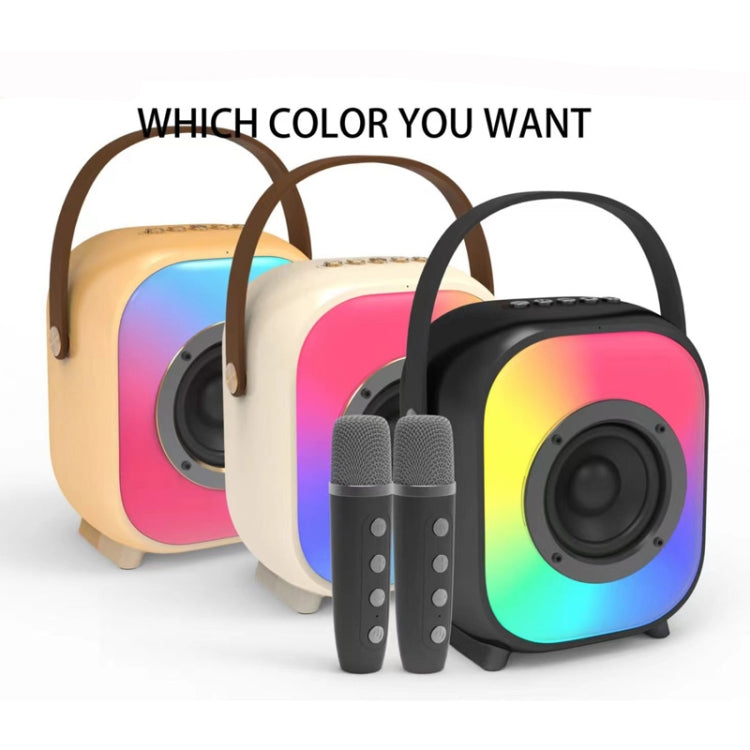 NewRixing NR168W Portable Colorful Bluetooth Speaker Home Dual Mic Karaoke Speaker(Creamy White) - Desktop Speaker by NewRixing | Online Shopping UK | buy2fix
