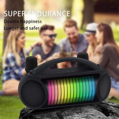 NewRixing NR-222 Portable Outdoor Dual Mic Colorful Wireless Bluetooth Speaker(Blue) - Desktop Speaker by NewRixing | Online Shopping UK | buy2fix