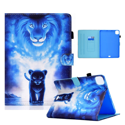 For iPad Pro 11 2024 Painted Stitching Smart Leather Tablet Case(Lion) - iPad Pro 11 2024 Cases by buy2fix | Online Shopping UK | buy2fix