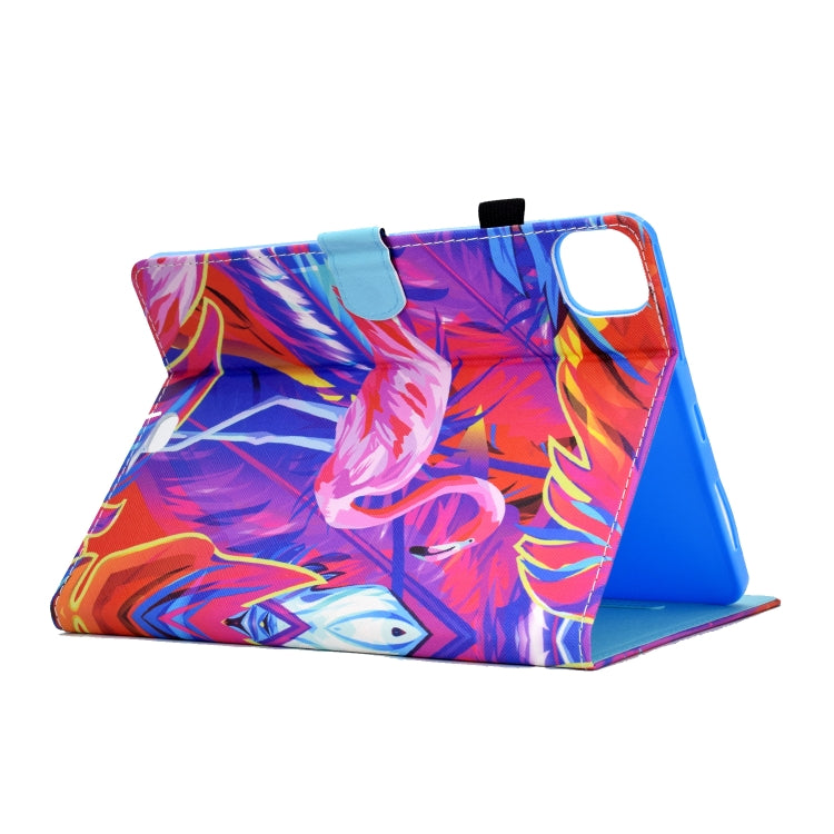 For iPad Pro 11 2024 Colored Drawing Sewing Smart Leather Tablet Case(Flamingo) - iPad Pro 11 2024 Cases by buy2fix | Online Shopping UK | buy2fix