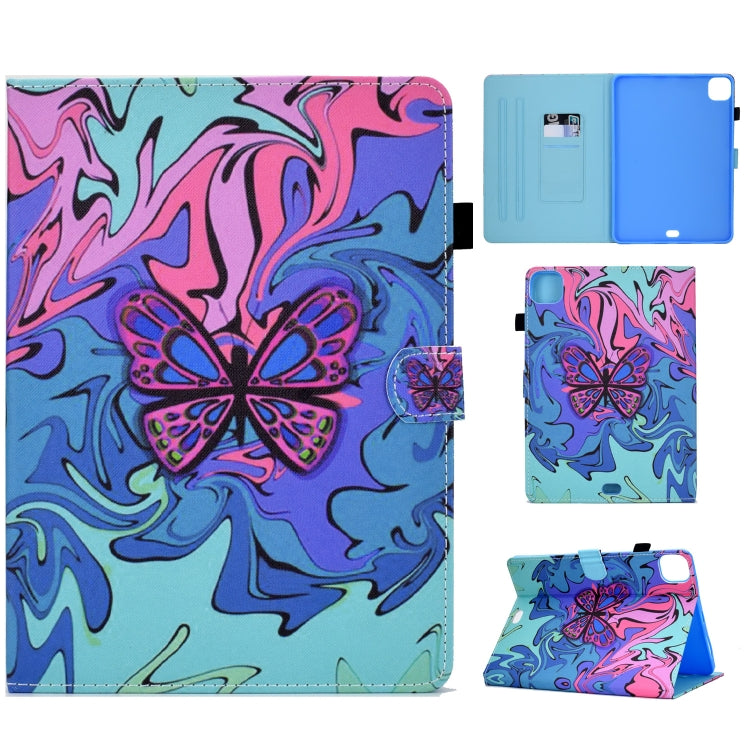 For iPad Pro 11 2024 Colored Drawing Sewing Smart Leather Tablet Case(Little Butterfly) - iPad Pro 11 2024 Cases by buy2fix | Online Shopping UK | buy2fix