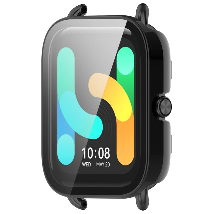 For Xiaomi HayLou GST/GST Lite/RS4 Plus PC + Tempered Film Integrated Watch Protective Case(Black) - Watch Cases by buy2fix | Online Shopping UK | buy2fix