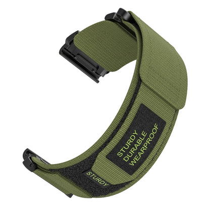 For Garmin Descent MK 2 26mm Two-Section Nylon Watch Band(Army Green) - Watch Bands by buy2fix | Online Shopping UK | buy2fix